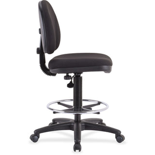 Lorell Millenia Series Adjustable Task Stool with Back - Black Seat - Black - 1 Each