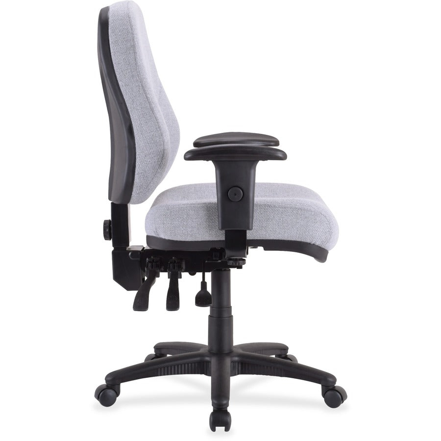 Lorell Bailey High-Back Multi-Task Chair - Gray Acrylic Seat - Black Frame - 1 Each