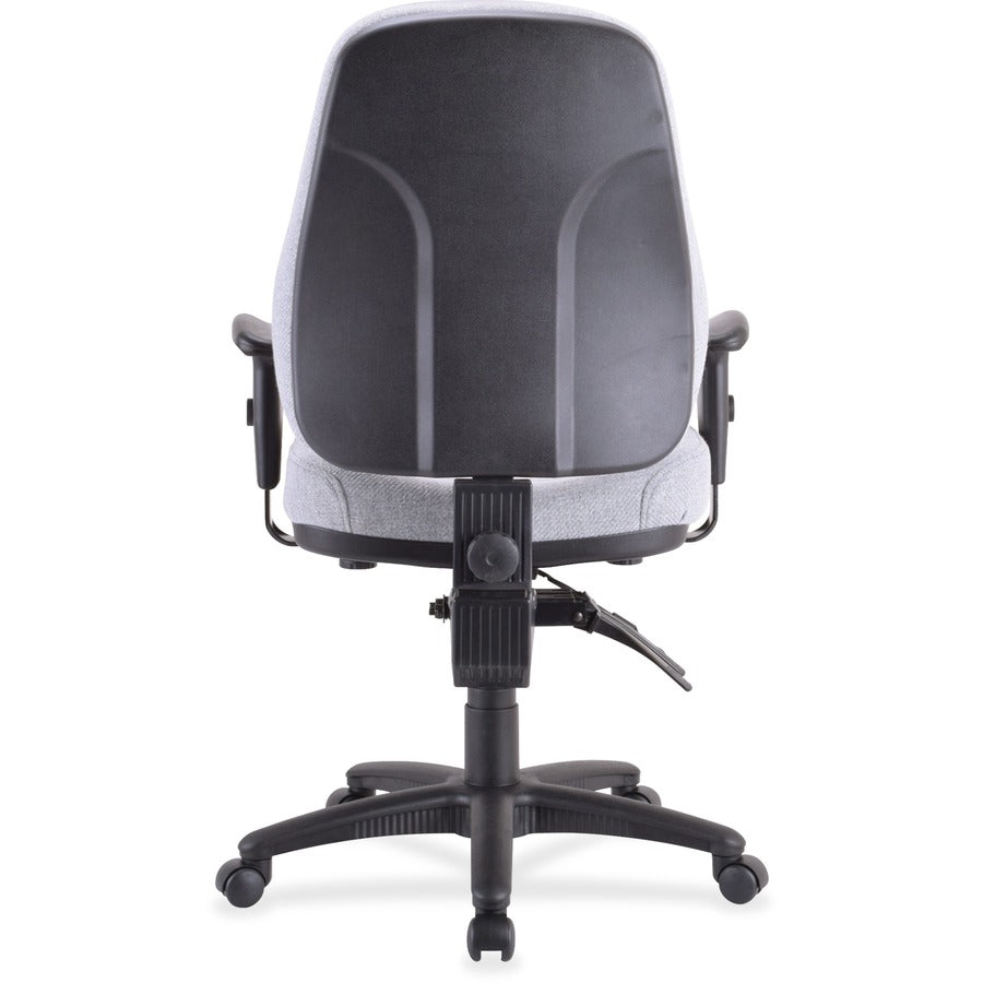 Lorell Bailey High-Back Multi-Task Chair - Gray Acrylic Seat - Black Frame - 1 Each