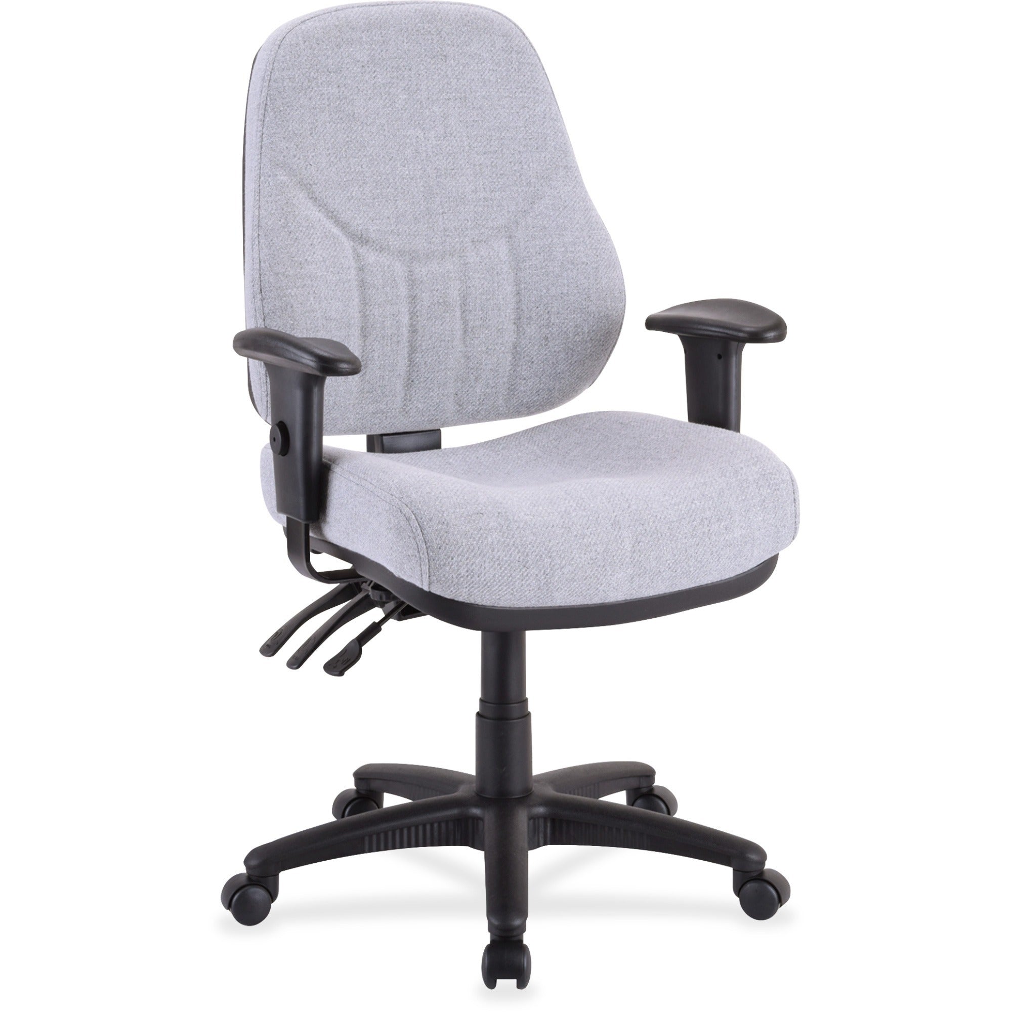 Lorell Bailey High-Back Multi-Task Chair - Gray Acrylic Seat - Black Frame - 1 Each