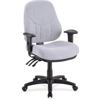 Lorell Bailey High-Back Multi-Task Chair - Gray Acrylic Seat - Black Frame - 1 Each