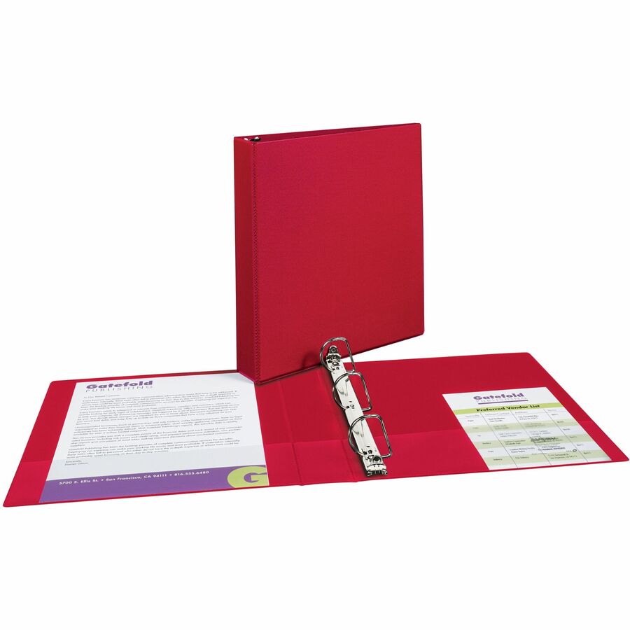 Durable Non-View Binder with DuraHinge and Slant Rings, 3 Rings, 1.5" Capacity, 11 x 8.5, Red