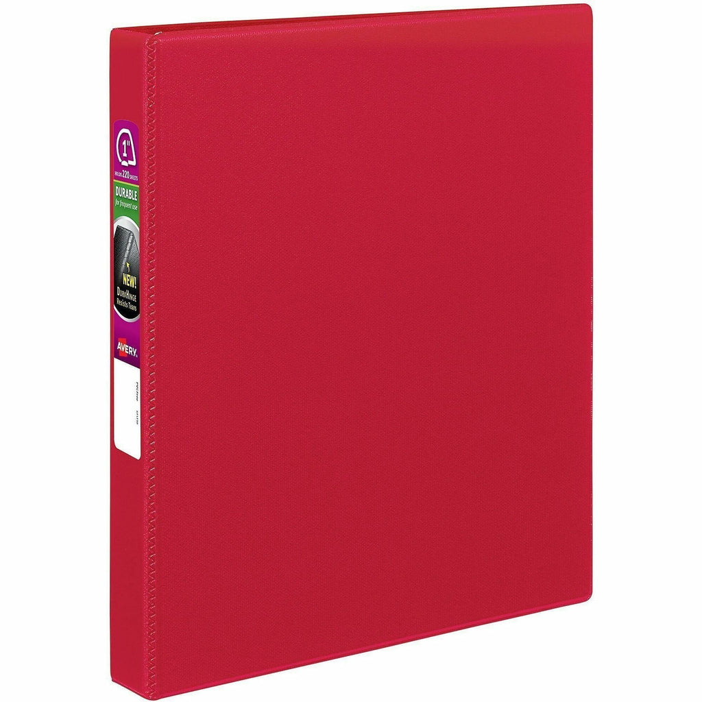 Durable Non-View Binder with DuraHinge and Slant Rings, 3 Rings, 1" Capacity, 11 x 8.5, Red