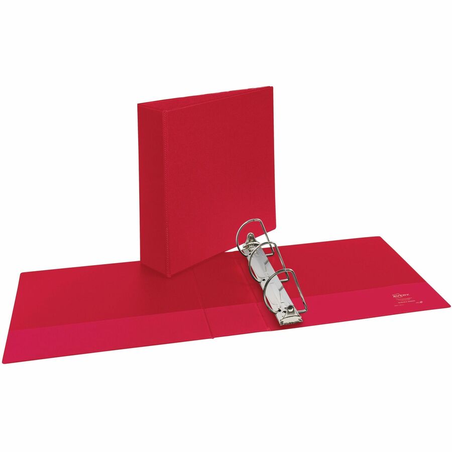 Durable Non-View Binder with DuraHinge and Slant Rings, 3 Rings, 3" Capacity, 11 x 8.5, Red