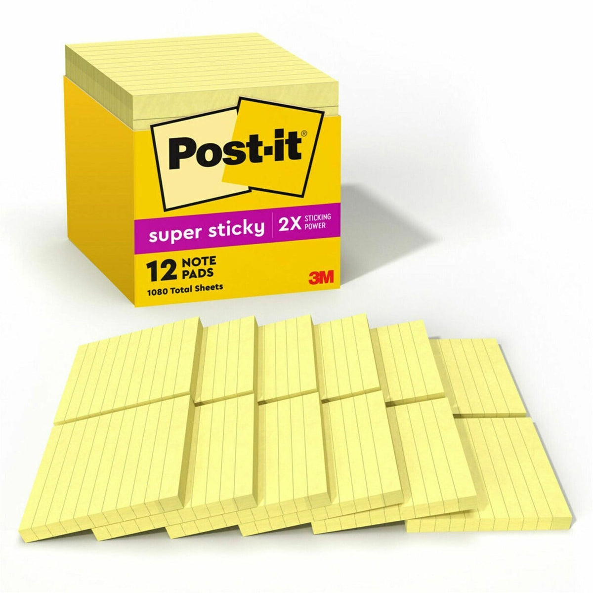 Pads in Canary Yellow, Cabinet Pack, Note Ruled, 4" x 4", 90 Sheets/Pad, 12 Pads/Pack