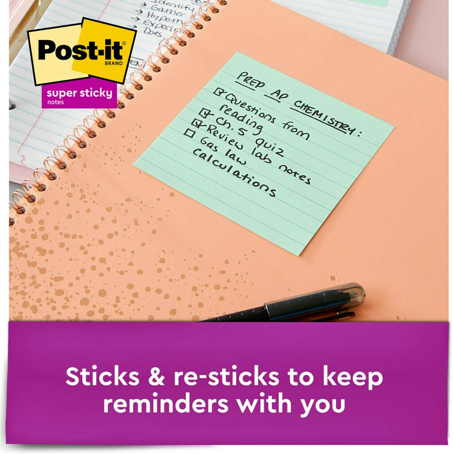 Recycled Notes in Oasis Collection Colors, Note Ruled, 4 x 4, 90 Sheets/Pad, 6 Pads/Pack
