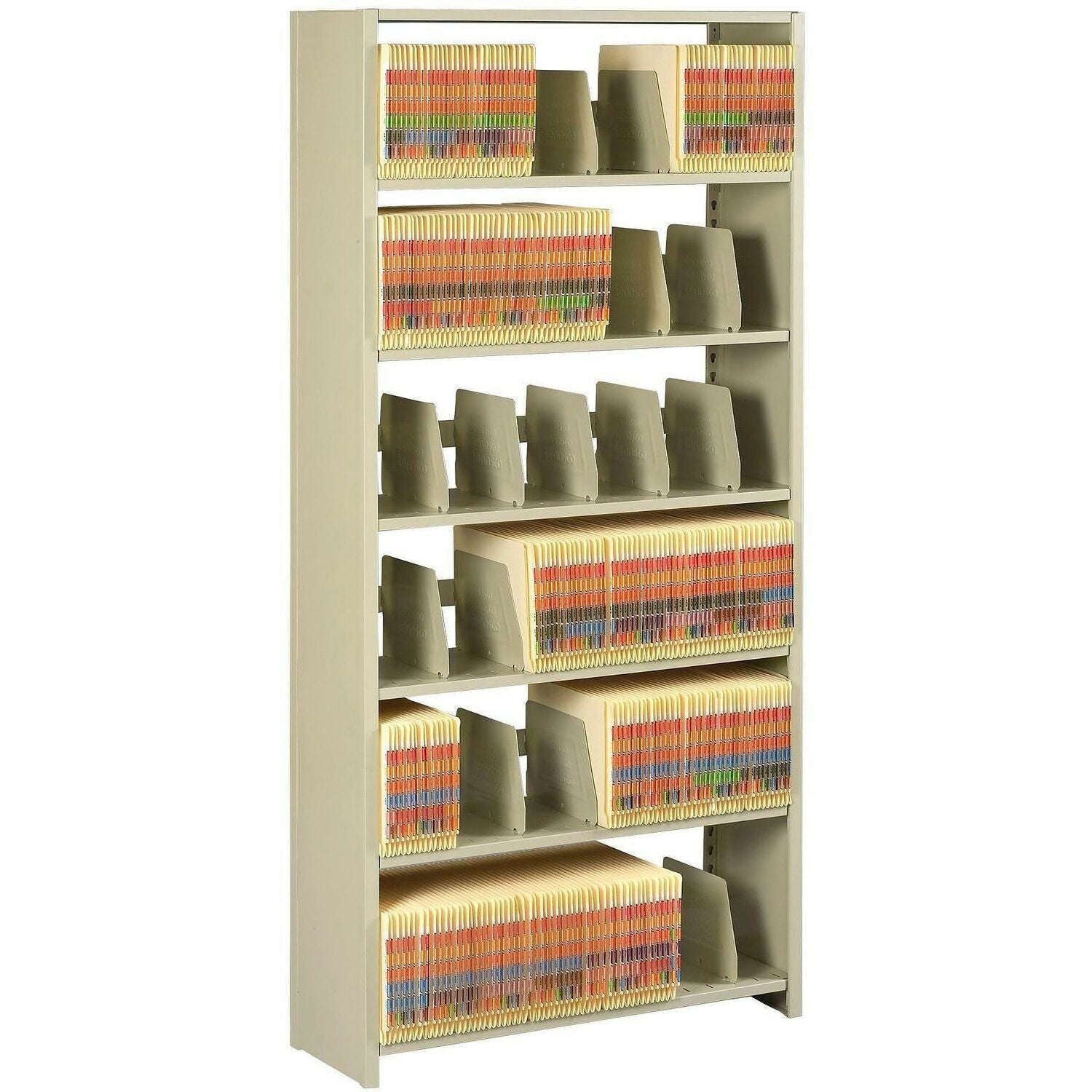 Snap-Together Steel Six-Shelf Closed Starter Set, 36w x 12d x 76h, Sand