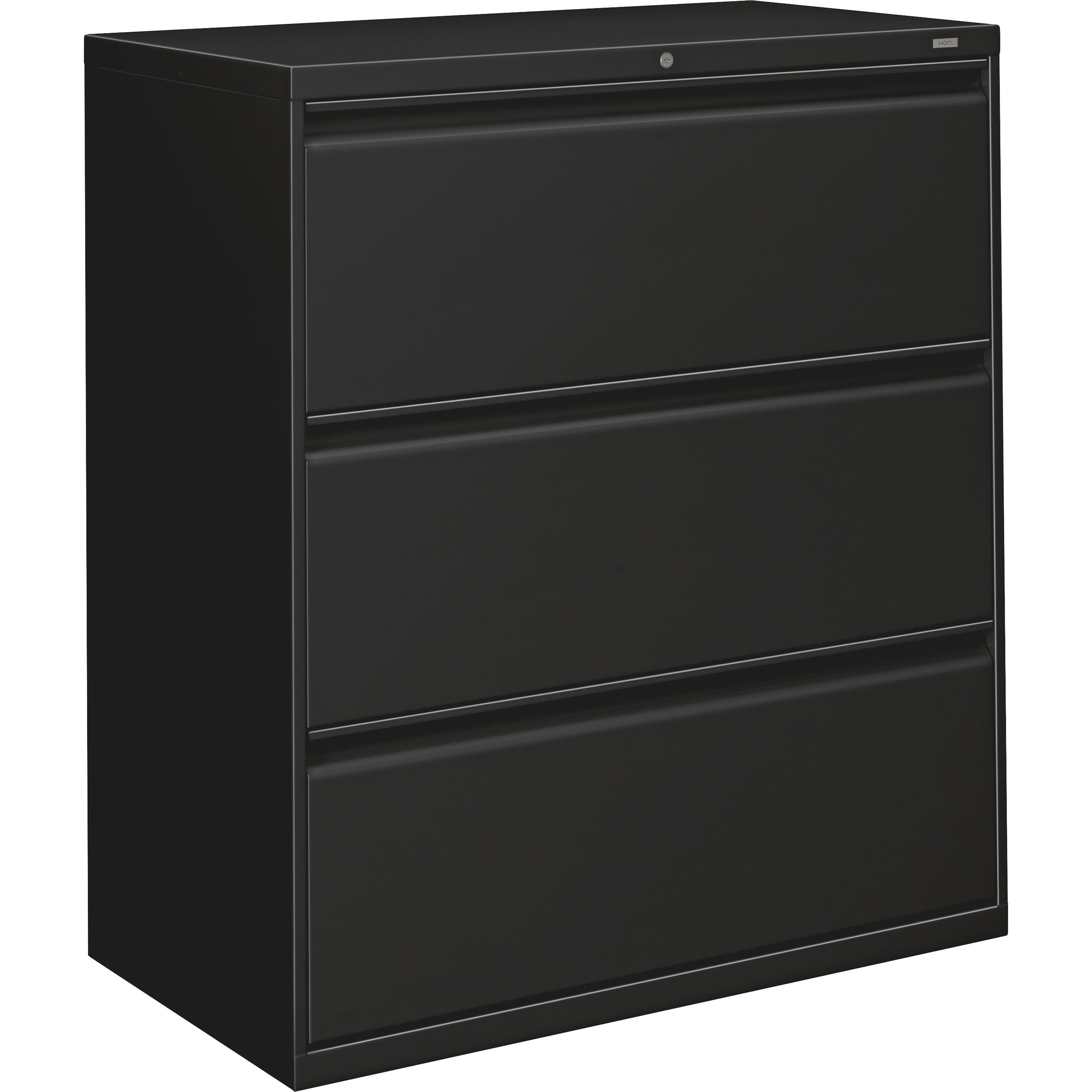 hon-lateral-files-3-drawer-36-x-193-x-409-3-x-drawers-for-file-lateral-black-baked-enamel-steel-recycled_hon883lp - 1