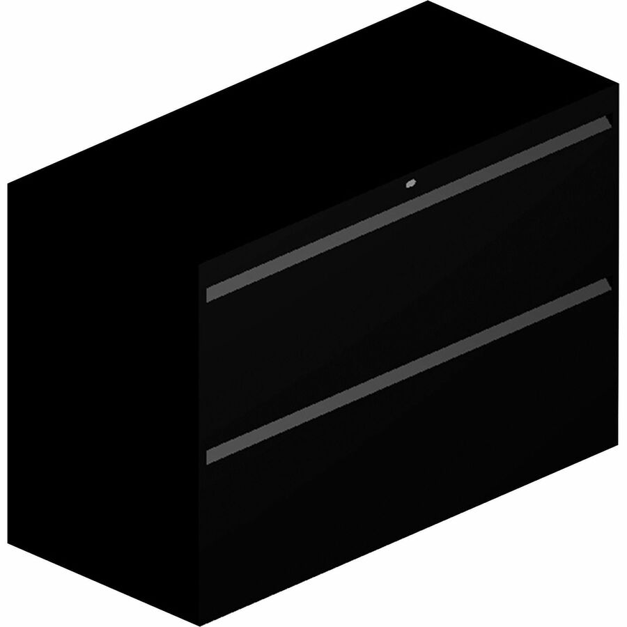 HON 800 Series Full-Pull Locking Lateral File - 2-Drawer - 42" x 19.3" x 28.4" - 2 x Drawer(s) - Lateral - Black - Baked Enamel - Steel - Recycled