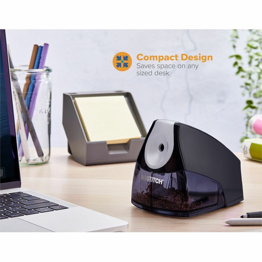 Personal Electric Pencil Sharpener, AC-Powered, 4.25 x 8.4 x 4, Black