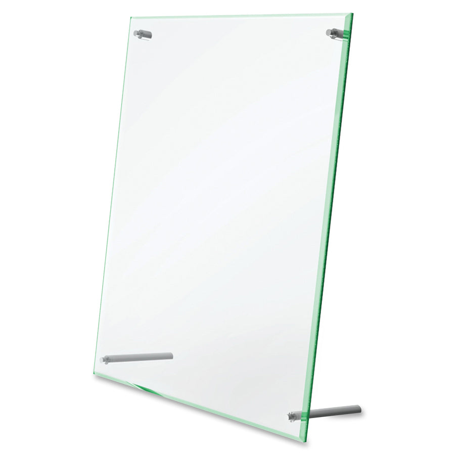 Superior Image Beveled Edge Sign Holder, Letter Insert, Clear/Green-Tinted Edges