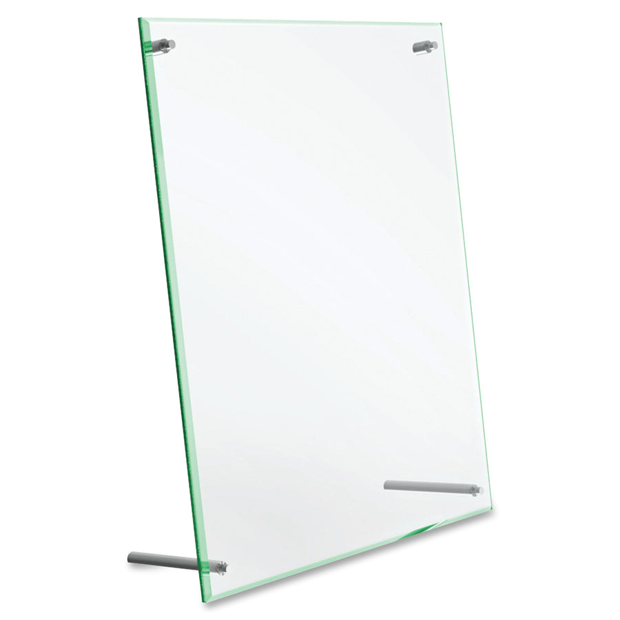 Superior Image Beveled Edge Sign Holder, Letter Insert, Clear/Green-Tinted Edges