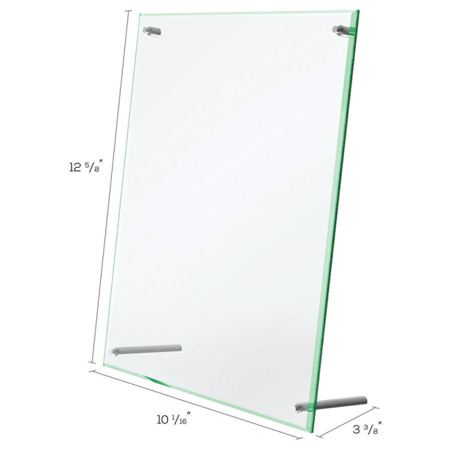 Superior Image Beveled Edge Sign Holder, Letter Insert, Clear/Green-Tinted Edges