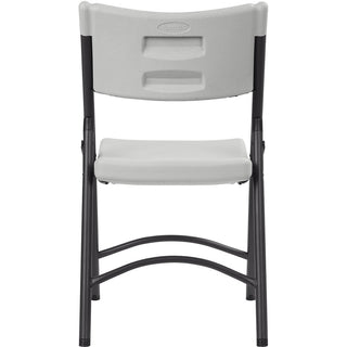 Lorell Heavy-duty Blow-Molded Folding Chairs - Light Gray Polyethylene Seat - Light Gray Polyethylene Back - Dark Gray Steel Frame - Steel, Polyethylene - 4 / Carton