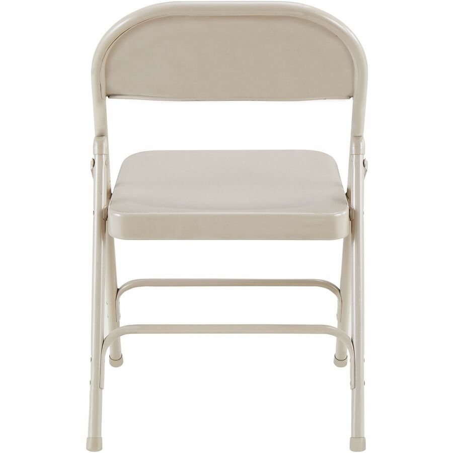 Lorell Folding Chairs - Beige Steel Seat - Beige Steel Frame - 4 / Carton