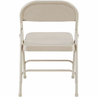 Lorell Folding Chairs - Beige Steel Seat - Beige Steel Frame - 4 / Carton