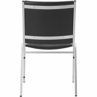 Lorell Padded Stacking Chairs - Black Vinyl Seat - Vinyl Back - Steel Frame - Black - Steel, Vinyl - 4 / Carton