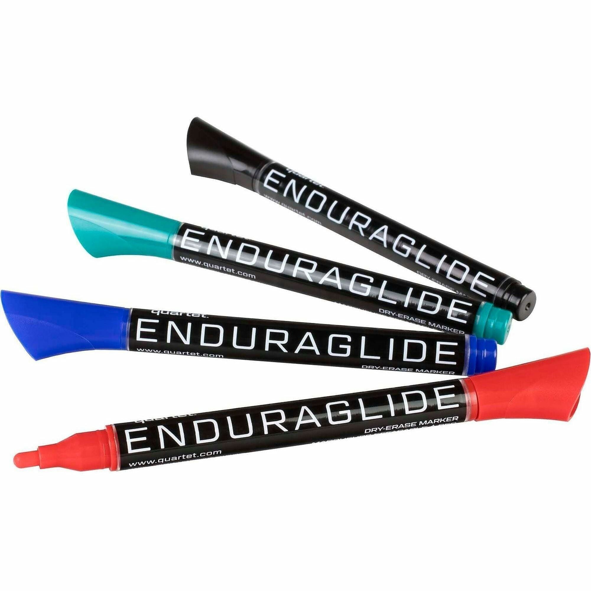 Quartet EnduraGlide Dry-Erase Markers - Fine Marker Point - Red, Green, Black, Blue - 4 / Set
