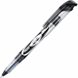 Pentel 24/7 Rollerball Pens - Medium Pen Point - 0.7 mm Pen Point Size - Black Water Based Ink - Black Barrel - Metal Tip - 1 Dozen