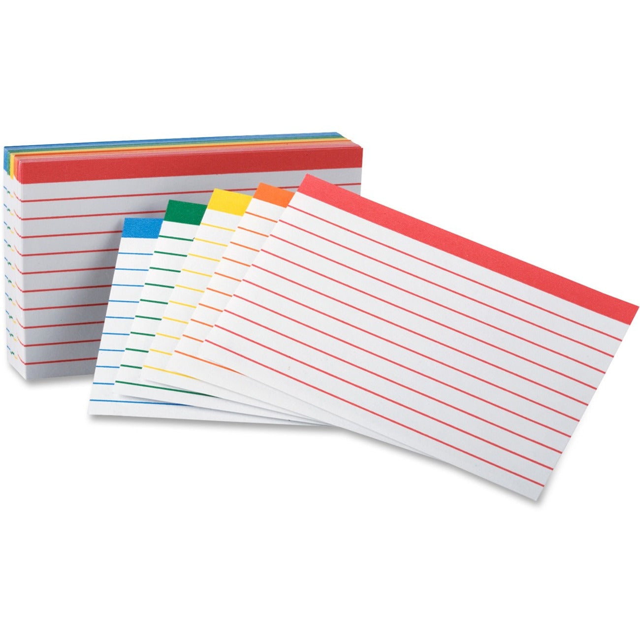 Color Coded Ruled Index Cards, 3 x 5, Assorted Colors, 100/Pack