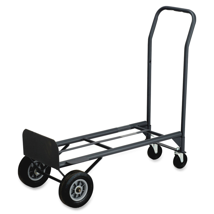 Safco Tuff Truck Convertible - 500 lb Capacity - 8" Caster Size - x 18.5" Width x 12" Depth x 52" Height - Steel Frame - Black - 1 Each - 