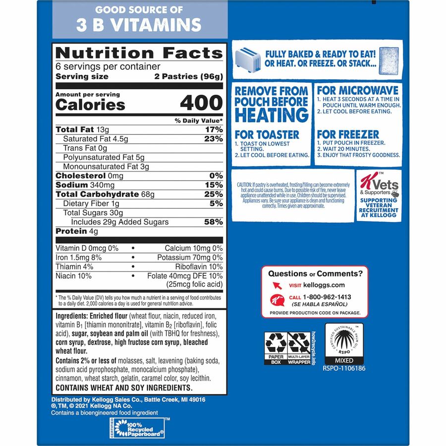 Pop-Tarts Frosted Brown Sugar Cinnamon - Cinnamon, Brown Sugar, Frosted Brown Sugar Cinnamon - 1 - 1.27 lb - 12 / Box