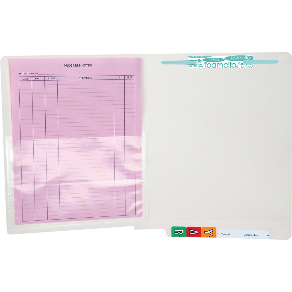 Tabbies Self-adhesive Poly Pockets - 4 3/4" x 7" Sheet - Clear - Poly - 100 / Box - 