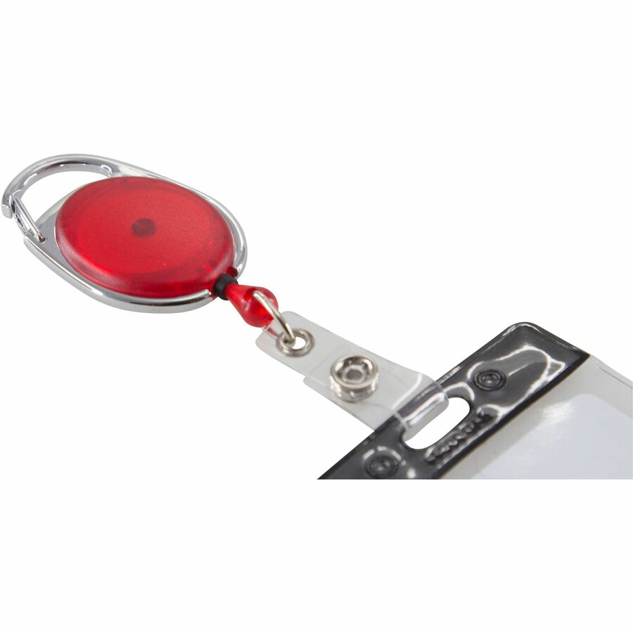 Quick Clip Card Reels, 30" Extension, Blue/Red/Smoke, 3/Pack