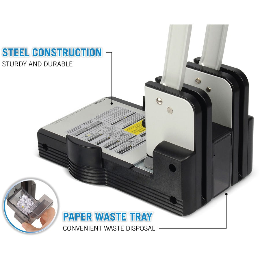 CARL XHC2100 Extra Heavy-duty Two Hole Punch - 2 Punch Head(s) - 100 Sheet of 20lb Paper - 1/4" Punch Size - Blue