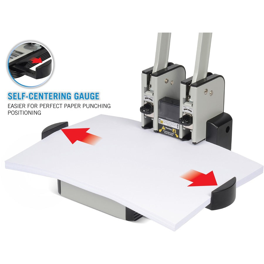 CARL XHC2100 Extra Heavy-duty Two Hole Punch - 2 Punch Head(s) - 100 Sheet of 20lb Paper - 1/4" Punch Size - Blue