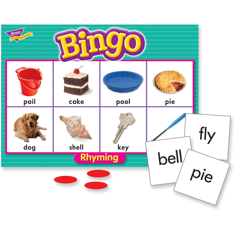 Trend Rhyming Bingo Game - Theme/Subject: Learning - Skill Learning: Vocabulary, Spelling, Rhyming, Word - 4 Year & Up - Multi - 