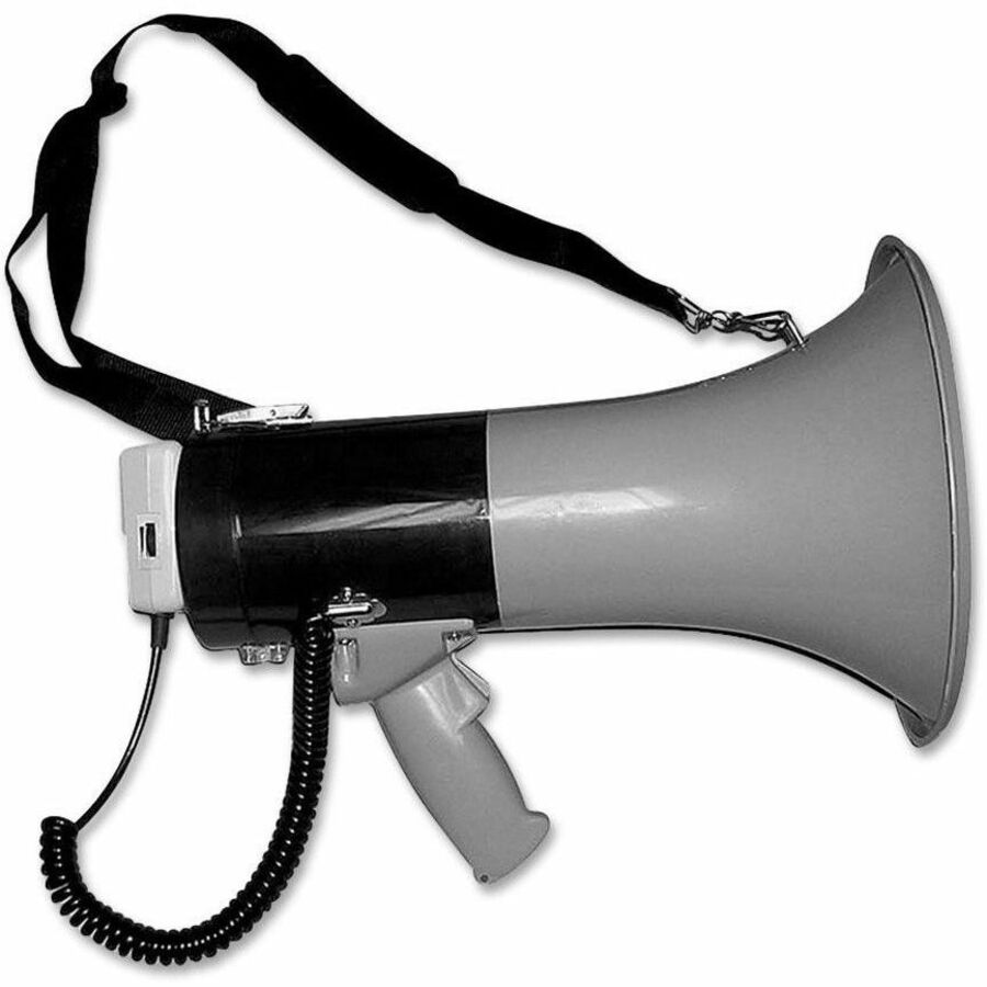 Tatco Lightweight Hand Megaphone - 25 W Amplifier - Built-in Amplifier - Gray, Blue - 