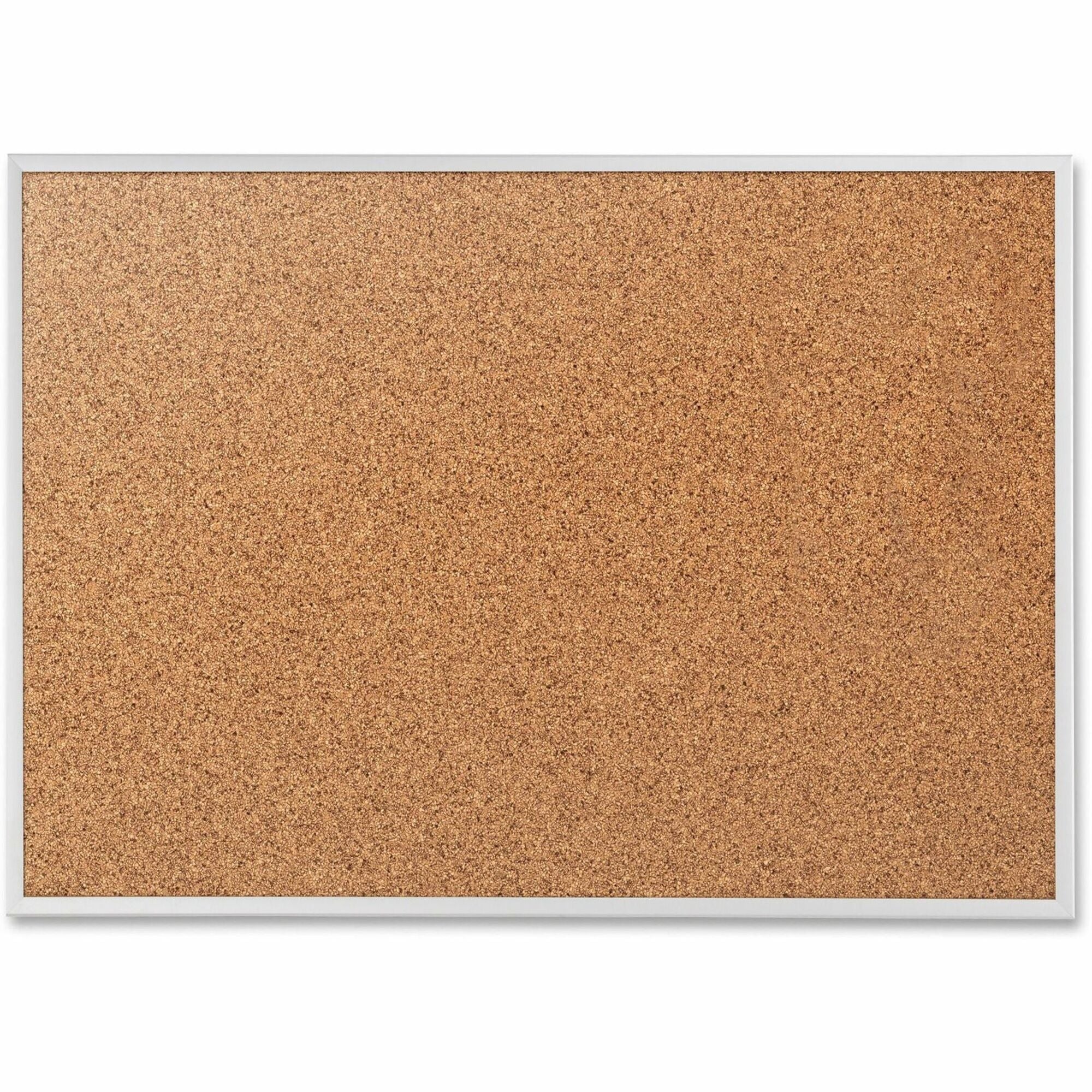 Classic Series Cork Bulletin Board, 24 x 18, Tan Surface, Silver Aluminum Frame