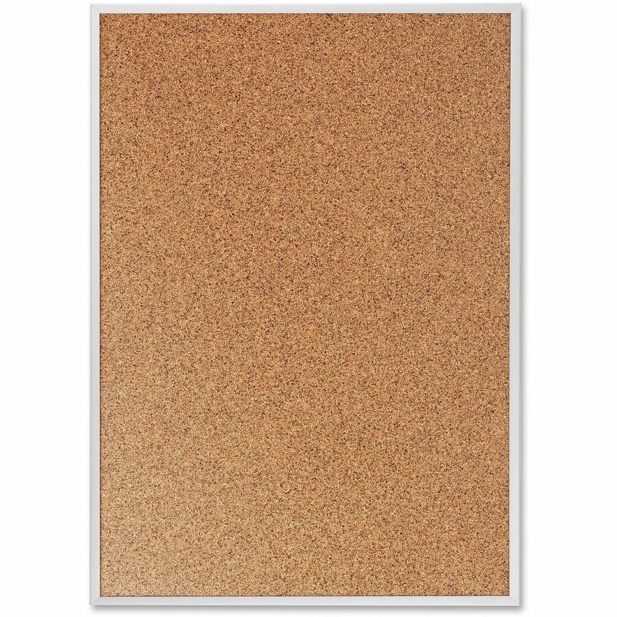 Classic Series Cork Bulletin Board, 24 x 18, Tan Surface, Silver Aluminum Frame