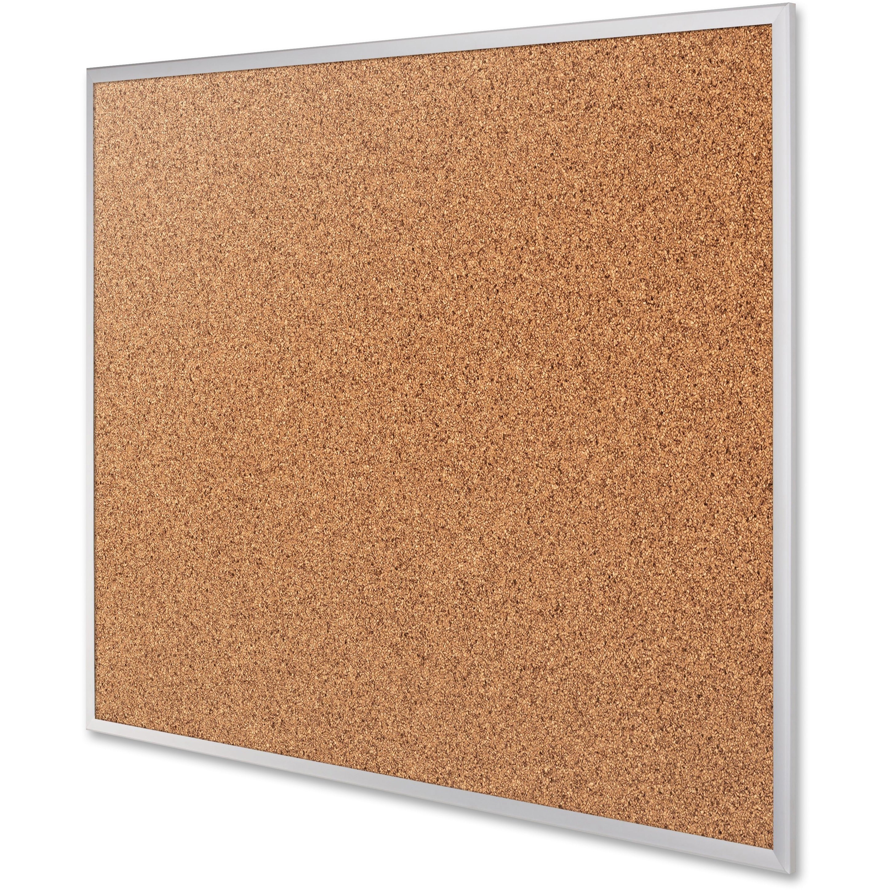 Quartet Classic Series Bulletin Board - 36" Height x 48" Width - Brown Natural Cork Surface - Heavy-gauge, Self-healing, Heavy Duty - Silver Aluminum Frame - 1 Each - 