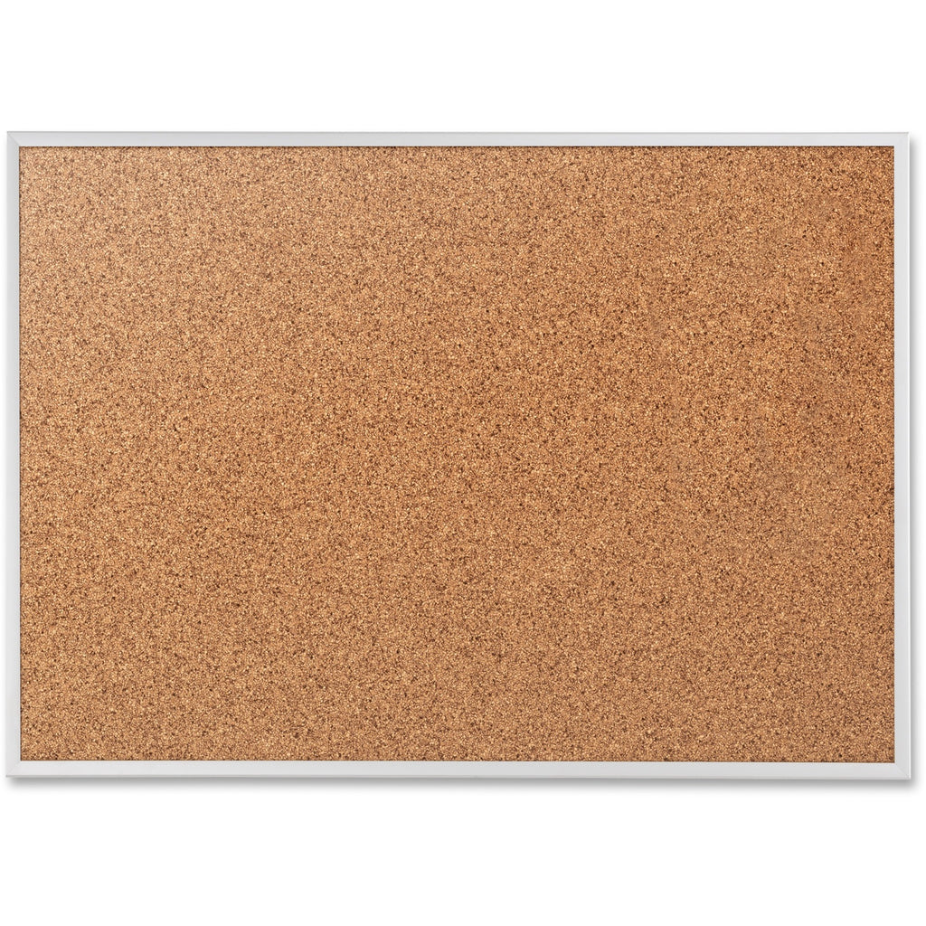 Quartet Classic Series Bulletin Board - 36" Height x 48" Width - Brown Natural Cork Surface - Heavy-gauge, Self-healing, Heavy Duty - Silver Aluminum Frame - 1 Each - 