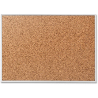 Quartet Classic Series Bulletin Board - 36" Height x 48" Width - Brown Natural Cork Surface - Heavy-gauge, Self-healing, Heavy Duty - Silver Aluminum Frame - 1 Each - 