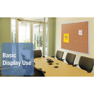 Quartet Classic Series Bulletin Board - 48" Height x 72" Width - Brown Natural Cork Surface - Heavy-gauge, Self-healing, Heavy Duty - Silver Aluminum Frame - 1 Each - 
