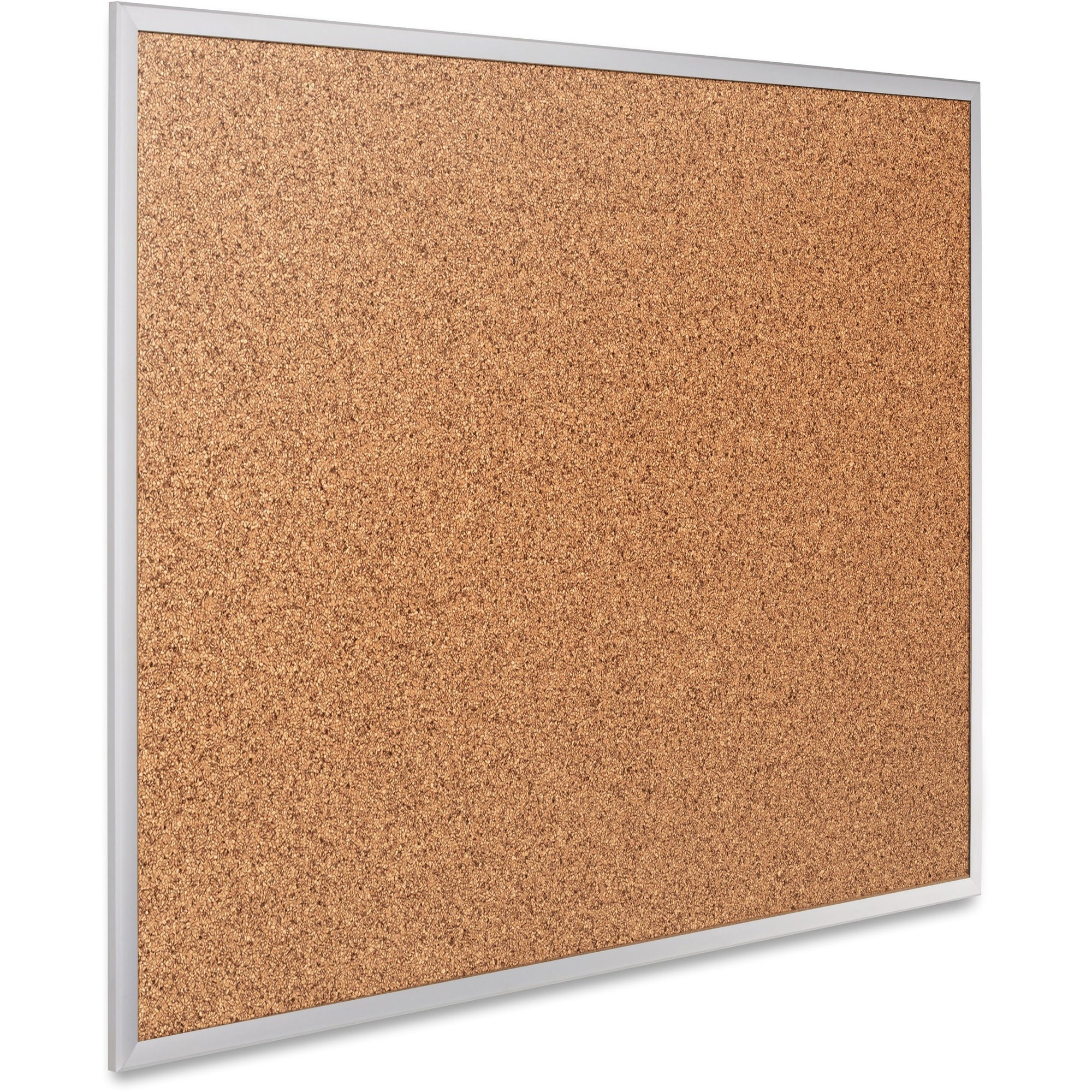 Quartet Classic Series Bulletin Board - 48" Height x 72" Width - Brown Natural Cork Surface - Heavy-gauge, Self-healing, Heavy Duty - Silver Aluminum Frame - 1 Each - 
