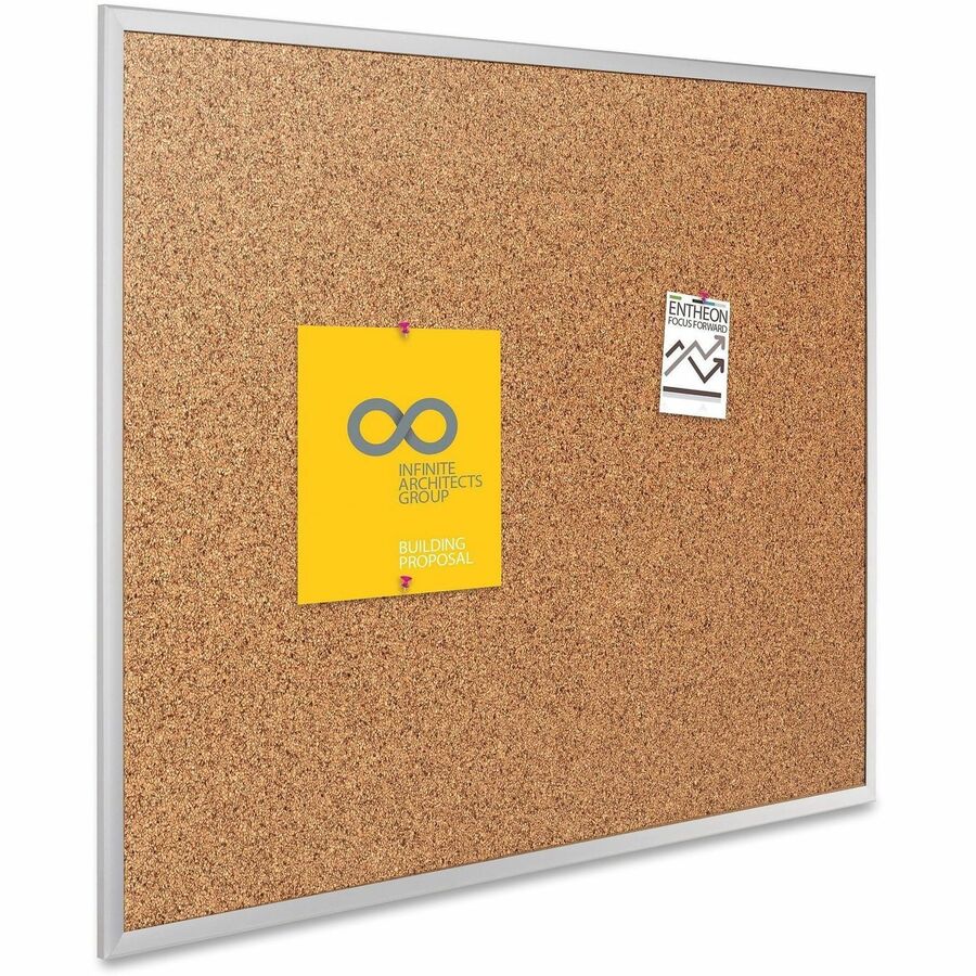 Classic Series Cork Bulletin Board, 96 x 48, Tan Surface, Silver Anodized Aluminum Frame