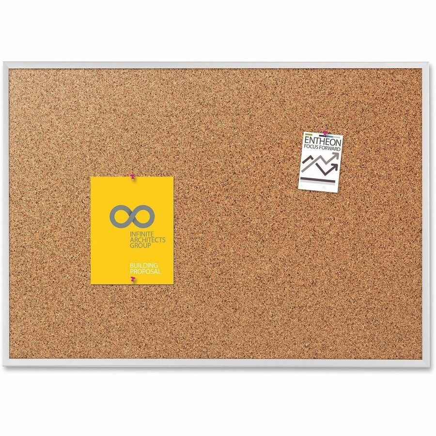 Classic Series Cork Bulletin Board, 96 x 48, Tan Surface, Silver Anodized Aluminum Frame