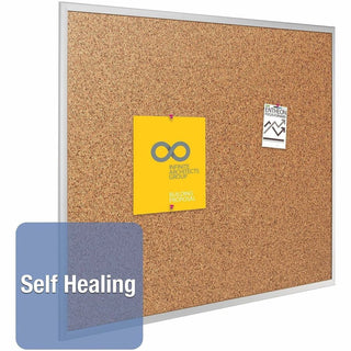 Classic Series Cork Bulletin Board, 96 x 48, Tan Surface, Silver Anodized Aluminum Frame
