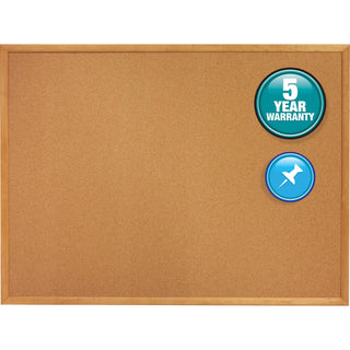 Quartet Classic Series Cork Bulletin Board - 24" Height x 18" Width - Brown Natural Cork Surface - Self-healing, Flexible, Durable - Oak Frame - 1 Each - 