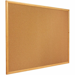 Classic Series Cork Bulletin Board, 36 x 24, Tan Surface, Oak Fiberboard Frame