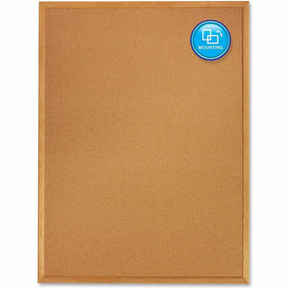Classic Series Cork Bulletin Board, 36 x 24, Tan Surface, Oak Fiberboard Frame