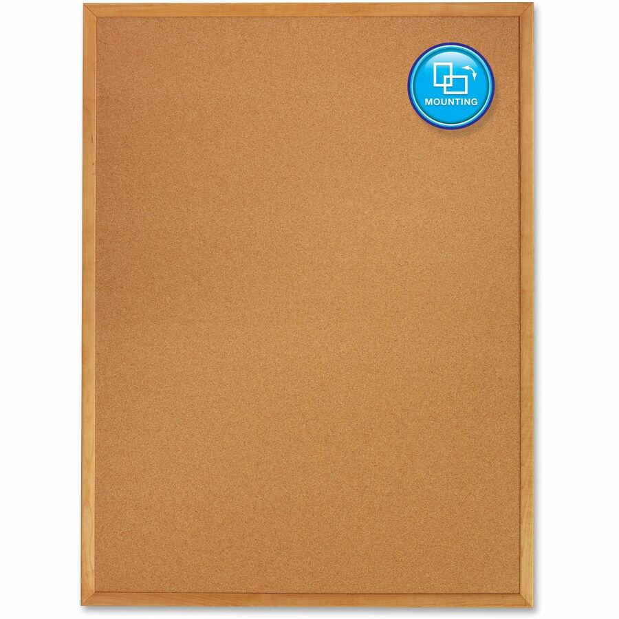Classic Series Cork Bulletin Board, 36 x 24, Tan Surface, Oak Fiberboard Frame