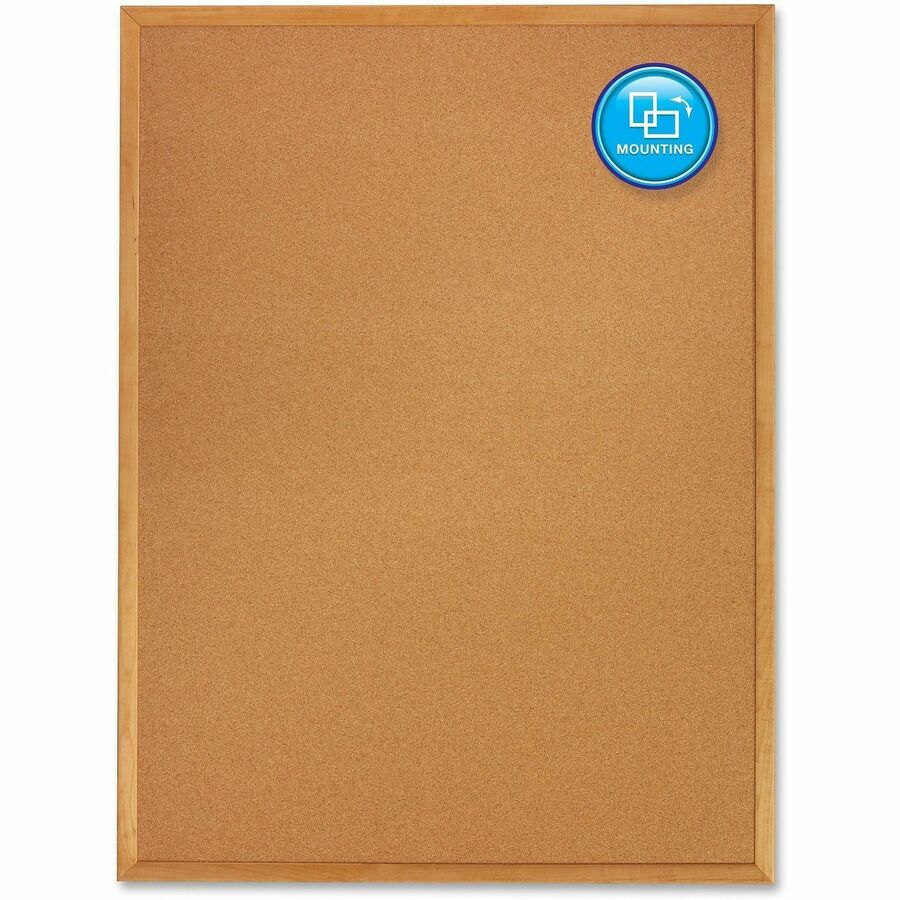 Quartet Classic Series Cork Bulletin Board - 36" Height x 48" Width - Brown Natural Cork Surface - Self-healing, Flexible, Durable - Oak Frame - 1 Each