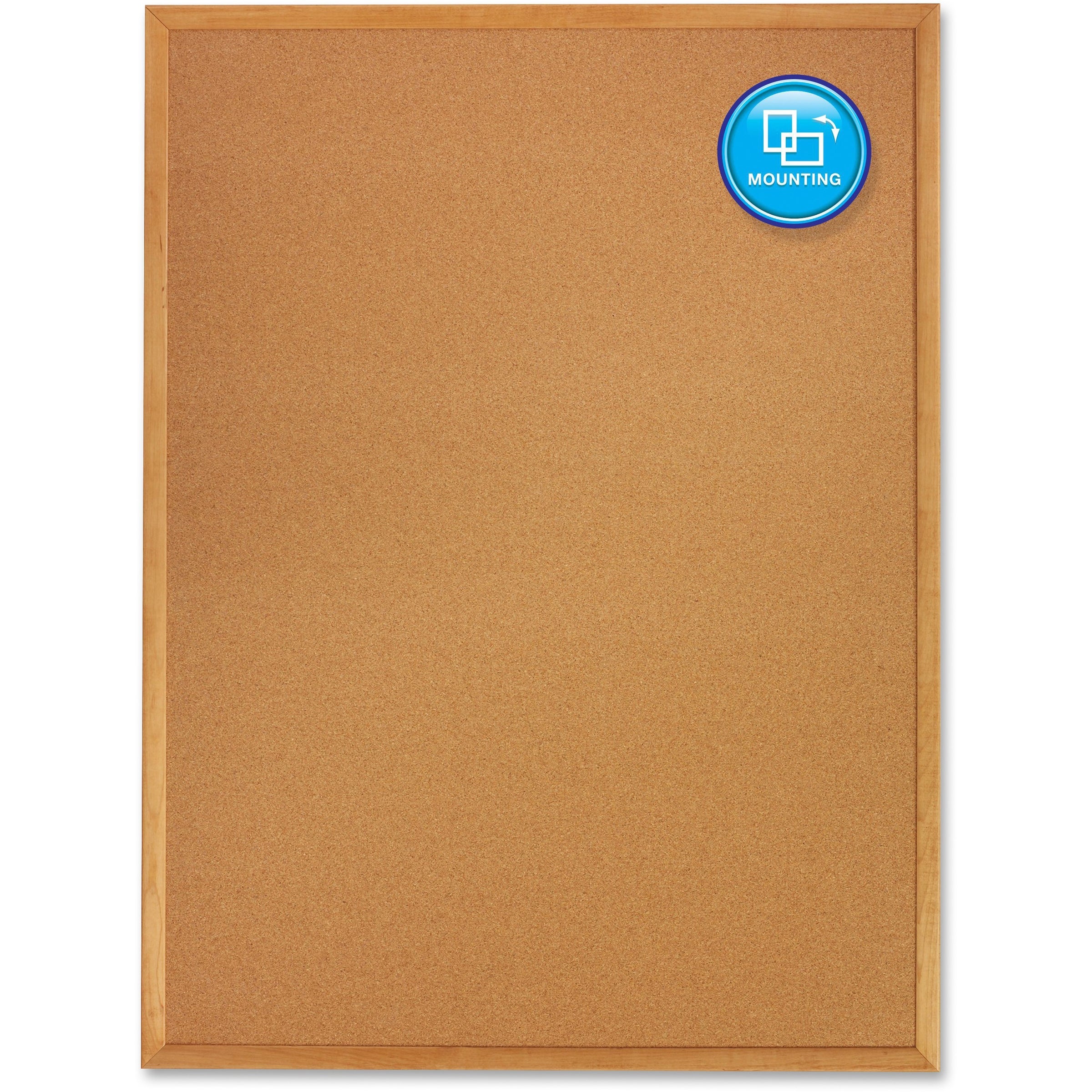 Quartet Classic Series Cork Bulletin Board - 36" Height x 48" Width - Brown Natural Cork Surface - Self-healing, Flexible, Durable - Oak Frame - 1 Each - 