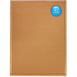 Quartet Classic Series Cork Bulletin Board - 36" Height x 48" Width - Brown Natural Cork Surface - Self-healing, Flexible, Durable - Oak Frame - 1 Each - 