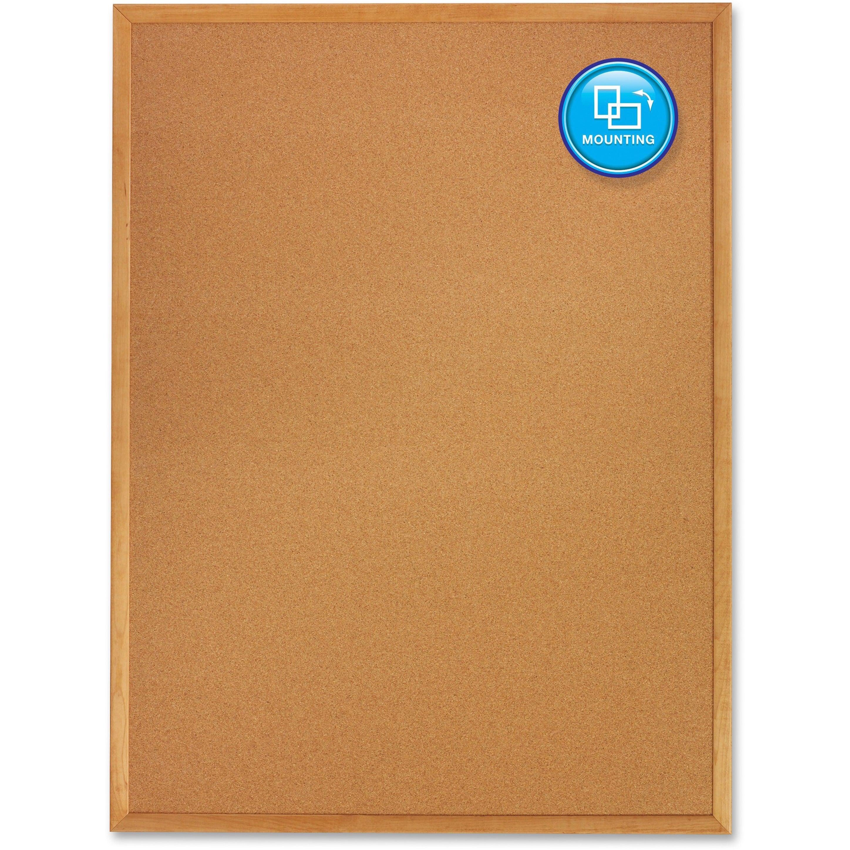 Quartet Classic Series Cork Bulletin Board - 36" Height x 48" Width - Brown Natural Cork Surface - Self-healing, Flexible, Durable - Oak Frame - 1 Each - 